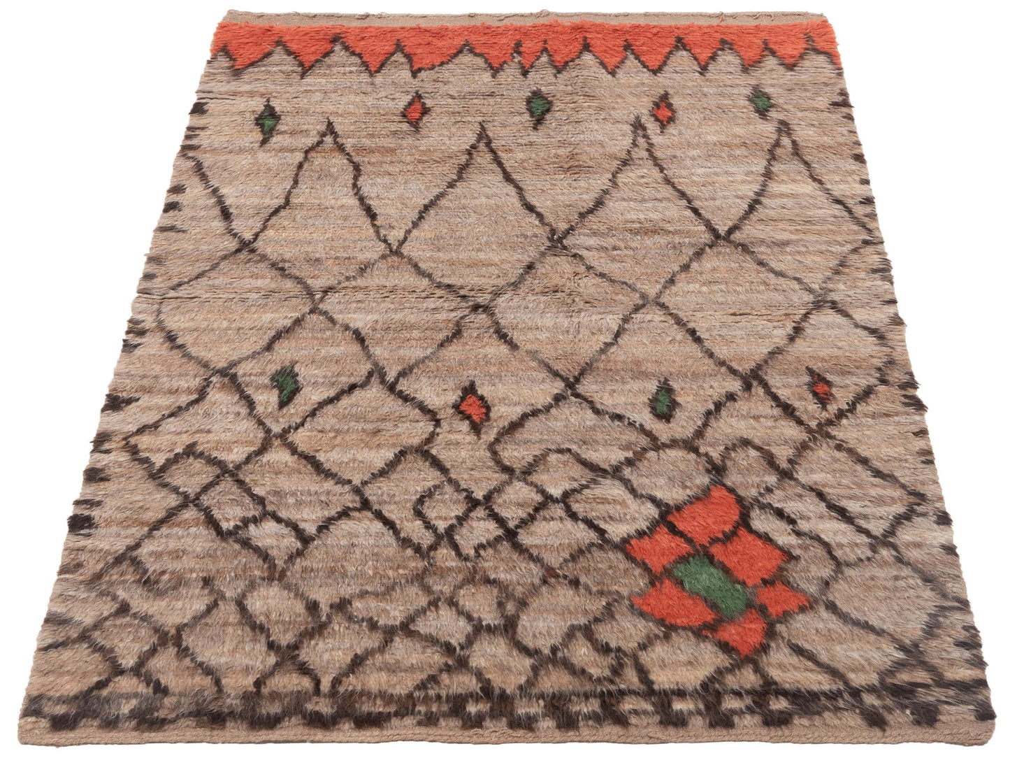 Berber Aspendos Light Brown Brown 5x8.1 Hand Knotted Rug