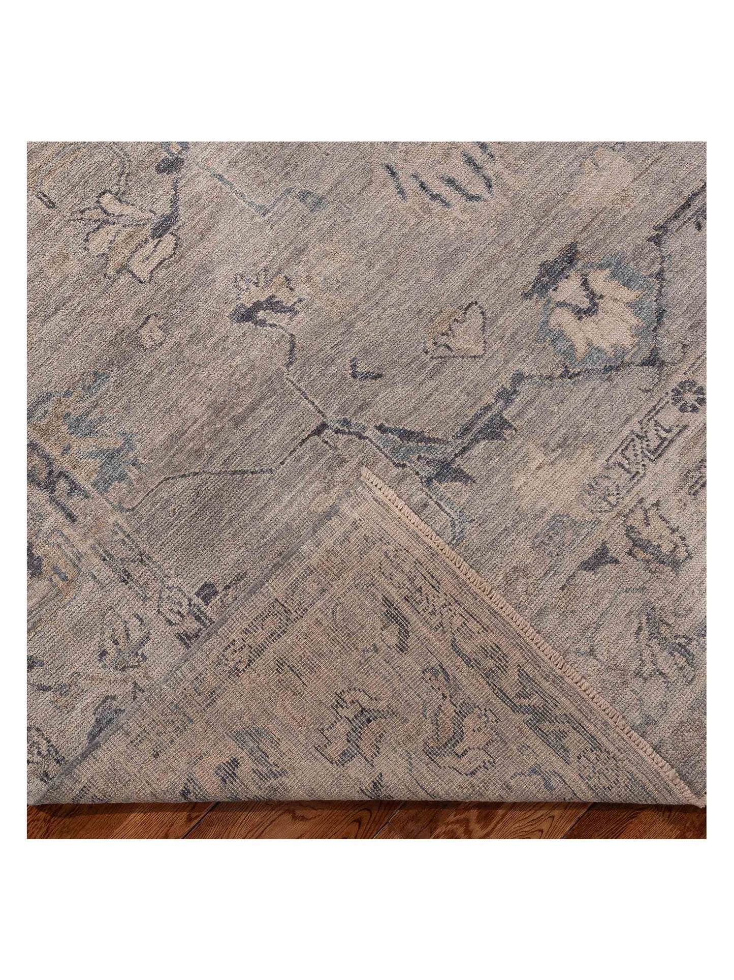 Angora Oushak 156198 Gray Gray 8.1x9.10 Hand Knotted Rug