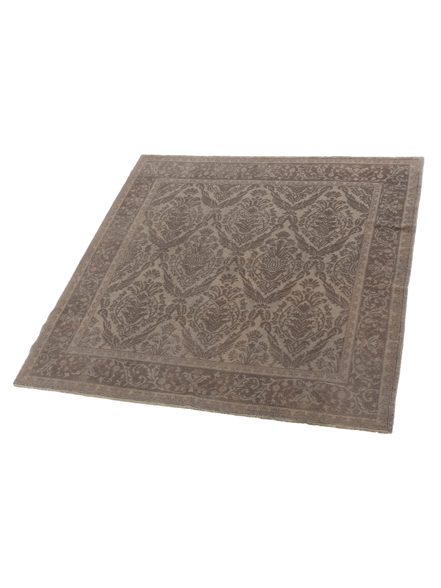 Vintage 78597 Silver 6.10x7.2 Hand Knotted Rug