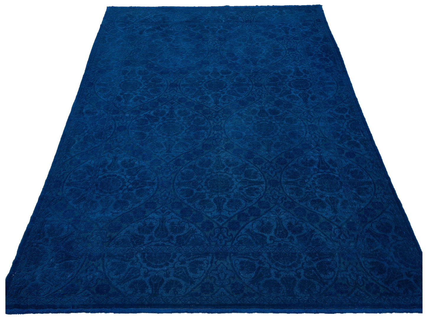 Color Bouquet 109183 Dark Blue Dark Blue 9.1x11.3 Hand Knotted Rug