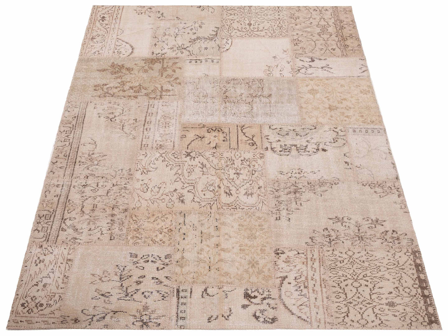 Turkish Vestige Patchwork 128995 Natural 6x9 Hand Knotted Rug