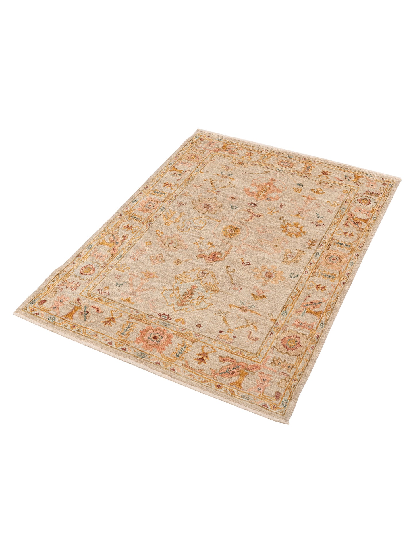 Angora Oushak 148093 Ivory Ivory 5.1x6.10 Hand Knotted Rug