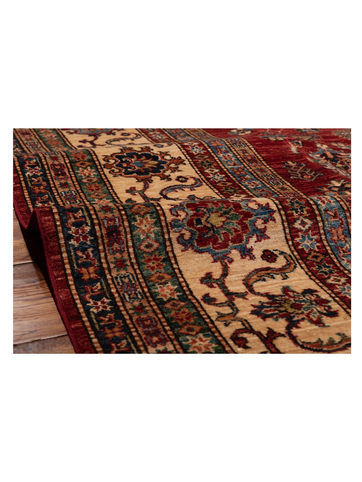 Kazak 148734 Red Ivory 9x12.3 Hand Knotted Rug