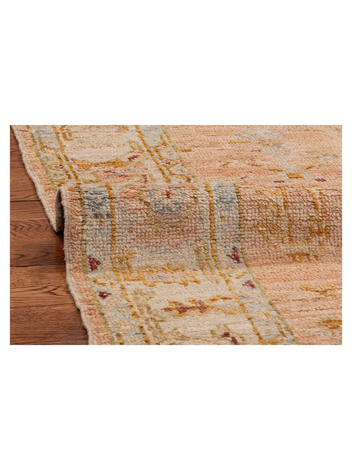 Angora Oushak 153542 Pink Ivory 4.1x5.7 Hand Knotted Rug