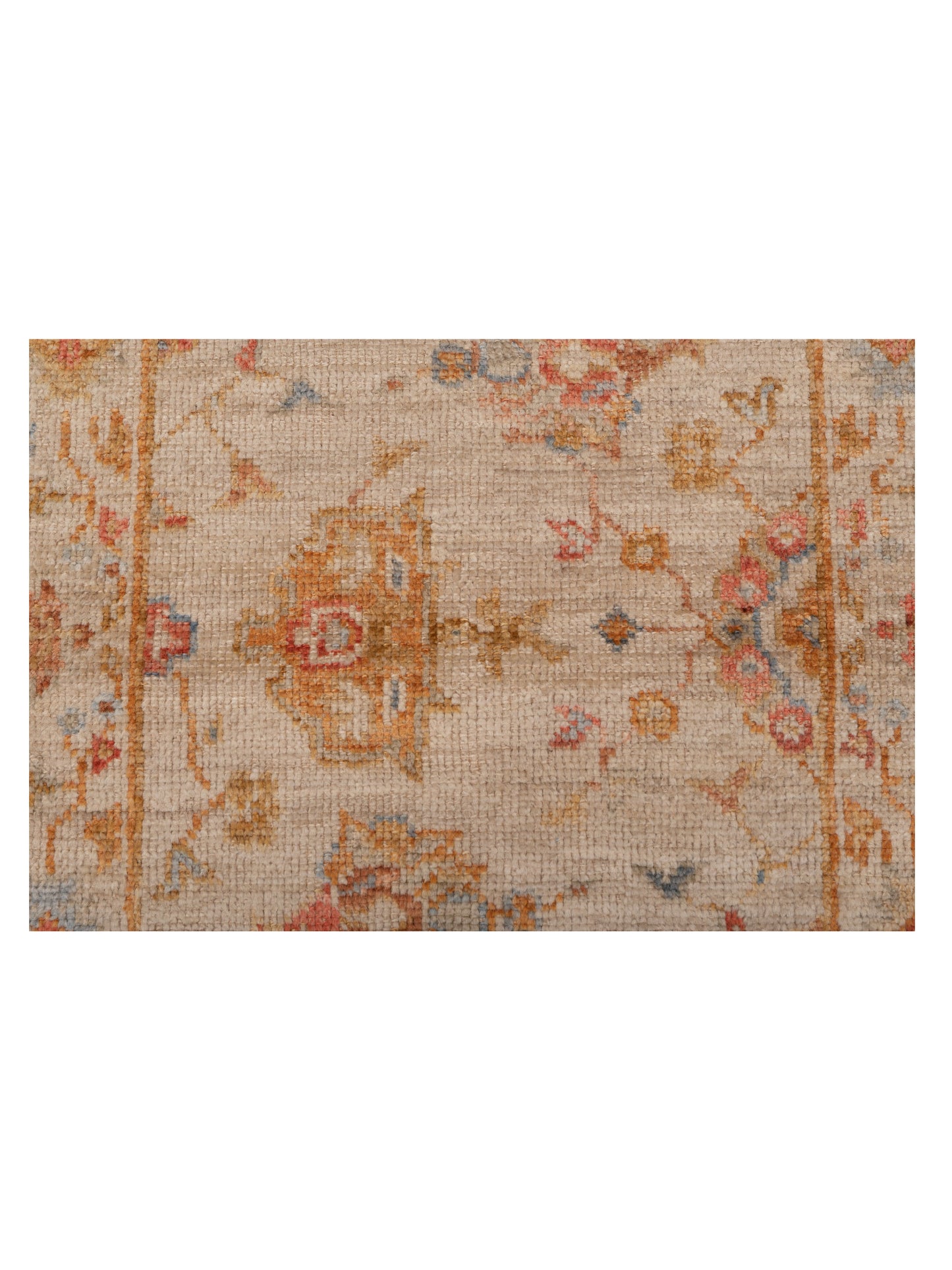 Angora Oushak 149491 Ivory Ivory 2.7x15.7 Hand Knotted Rug