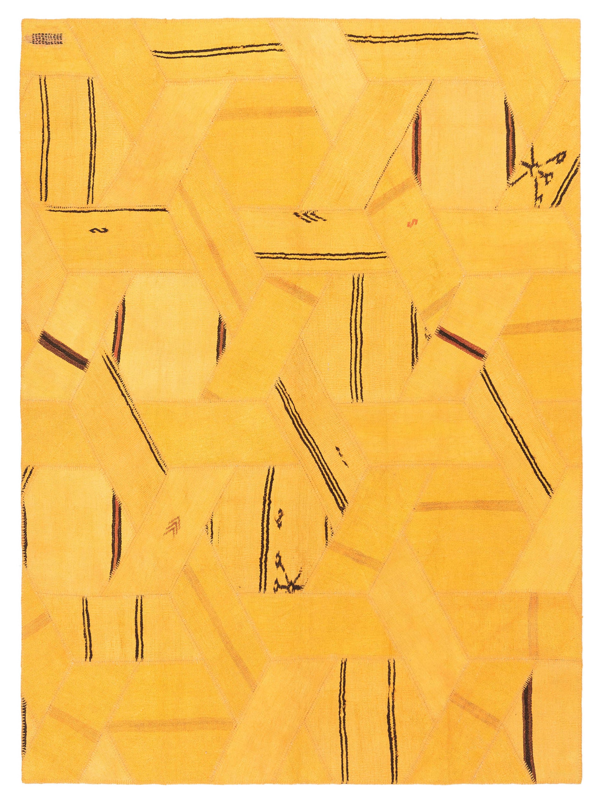 Pasha Turkish Vestige Patchwork  Yellow Yellow Contemporary
