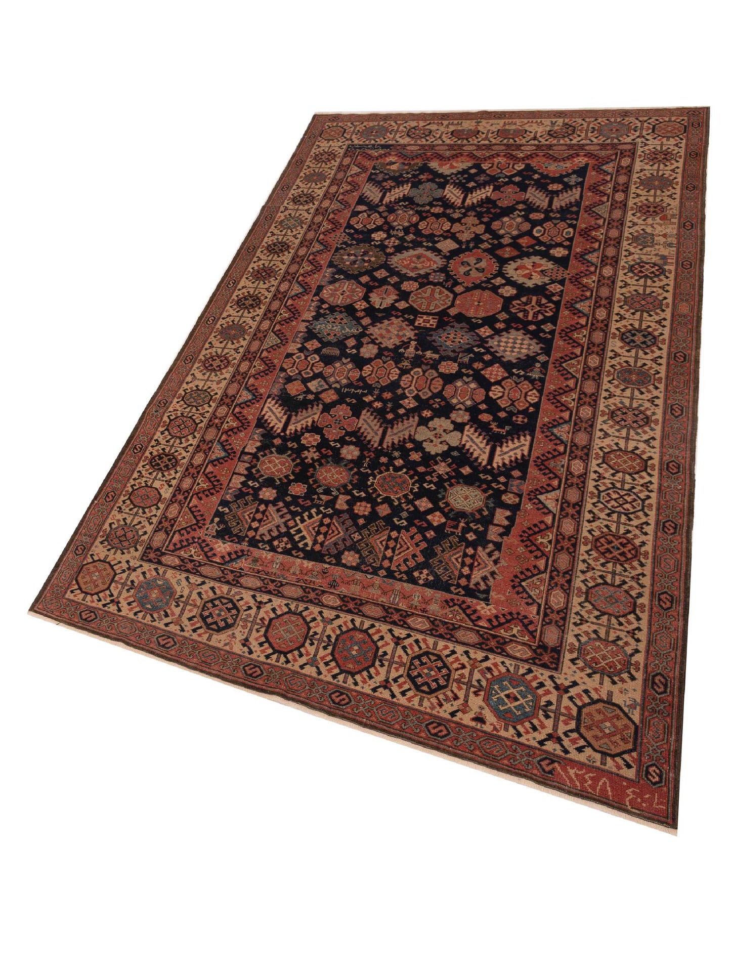 Antique Loom 147461 Navy Ivory 5.9x10.2 Hand Knotted Rug