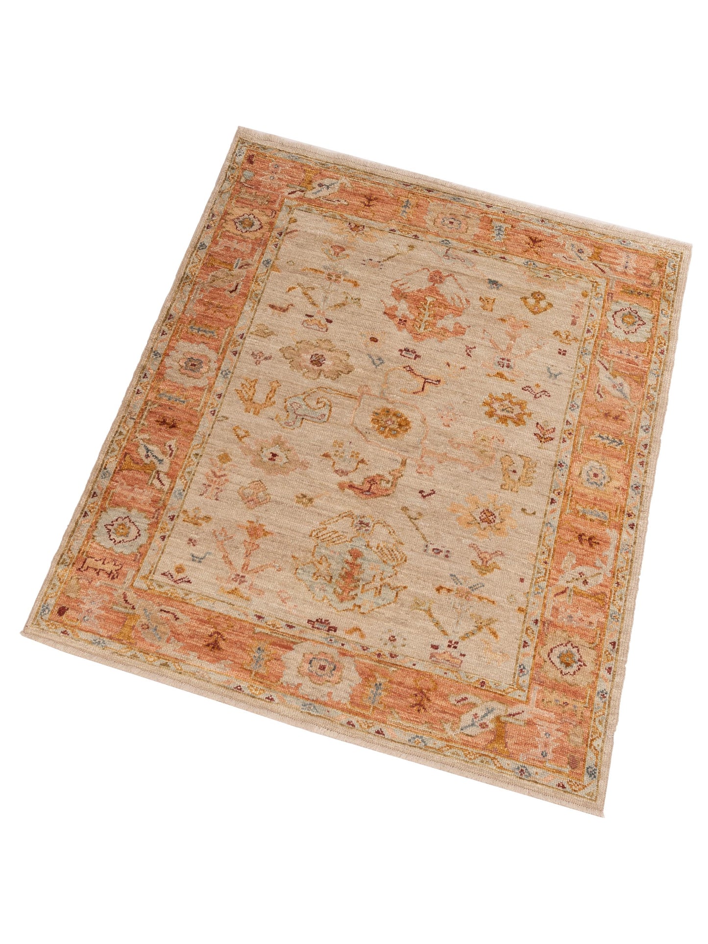 Angora Oushak 150761 Beige Pink 5.2x6.5 Hand Knotted Rug