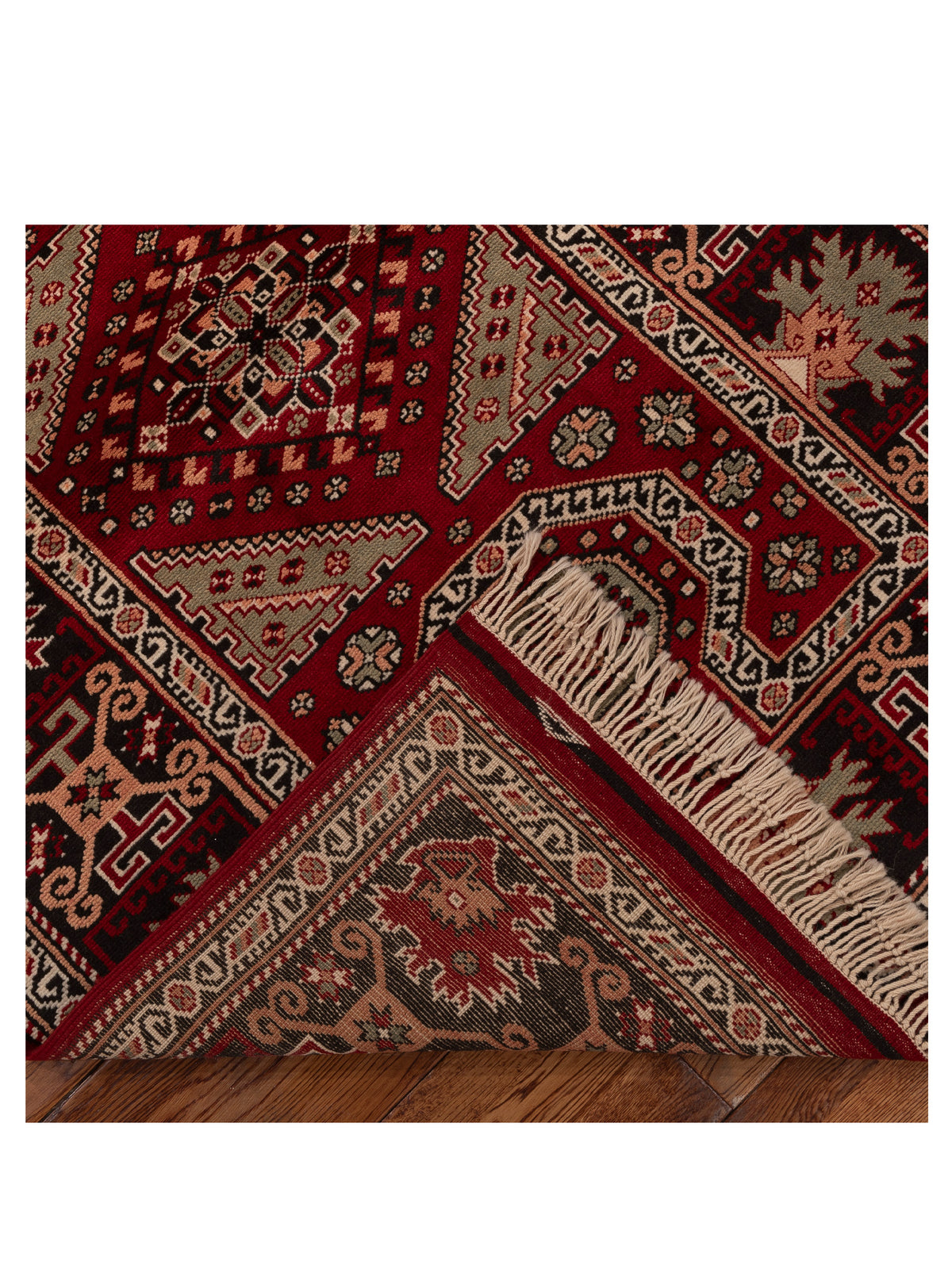 Turkish Shirwan 154036 Red Black 3.10x5.6 Hand Knotted Rug
