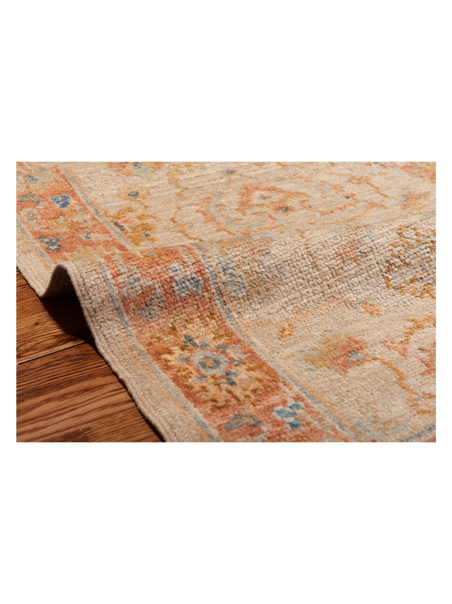 Angora Oushak 149451 Beige Rust 2.7x11.9 Hand Knotted Rug