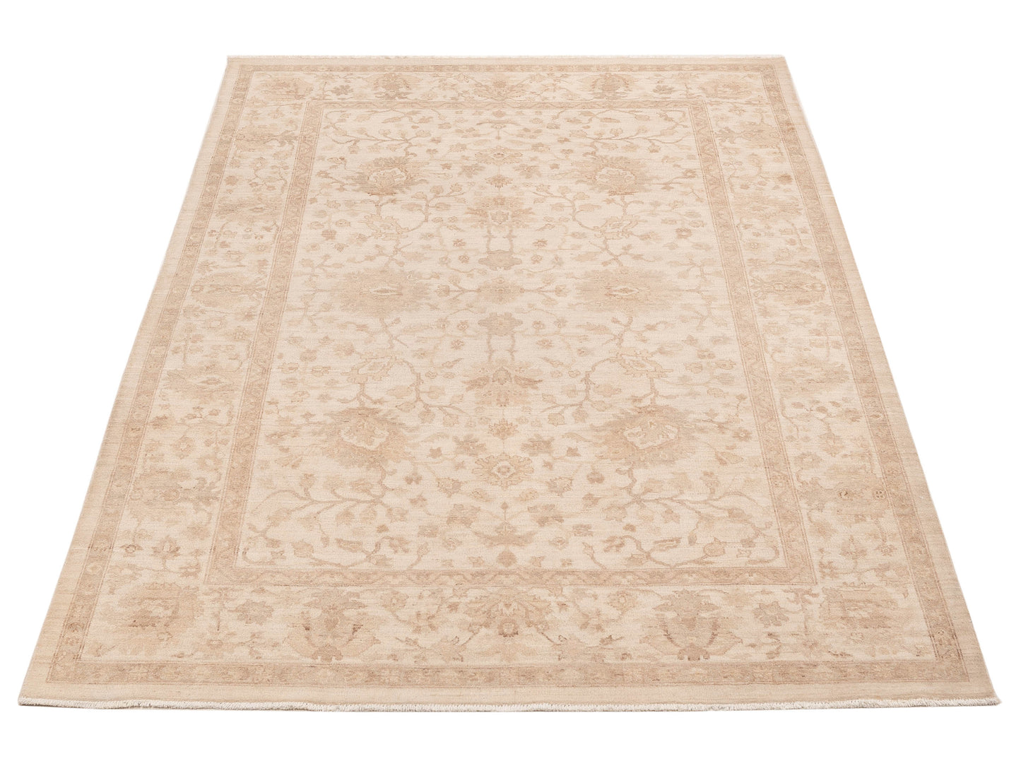 Laila 112505 Ivory Ivory 6.9x9.9 Hand Knotted Rug