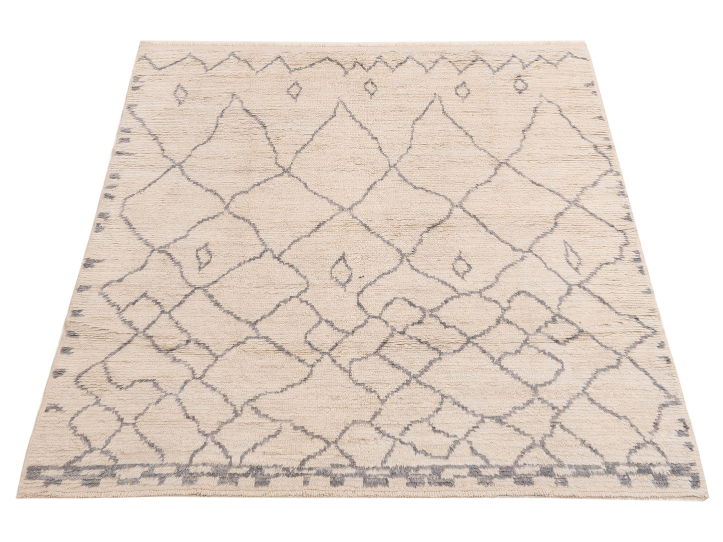 Berber Aspendos Ivory Gray 5.9x7.3 Hand Knotted Rug