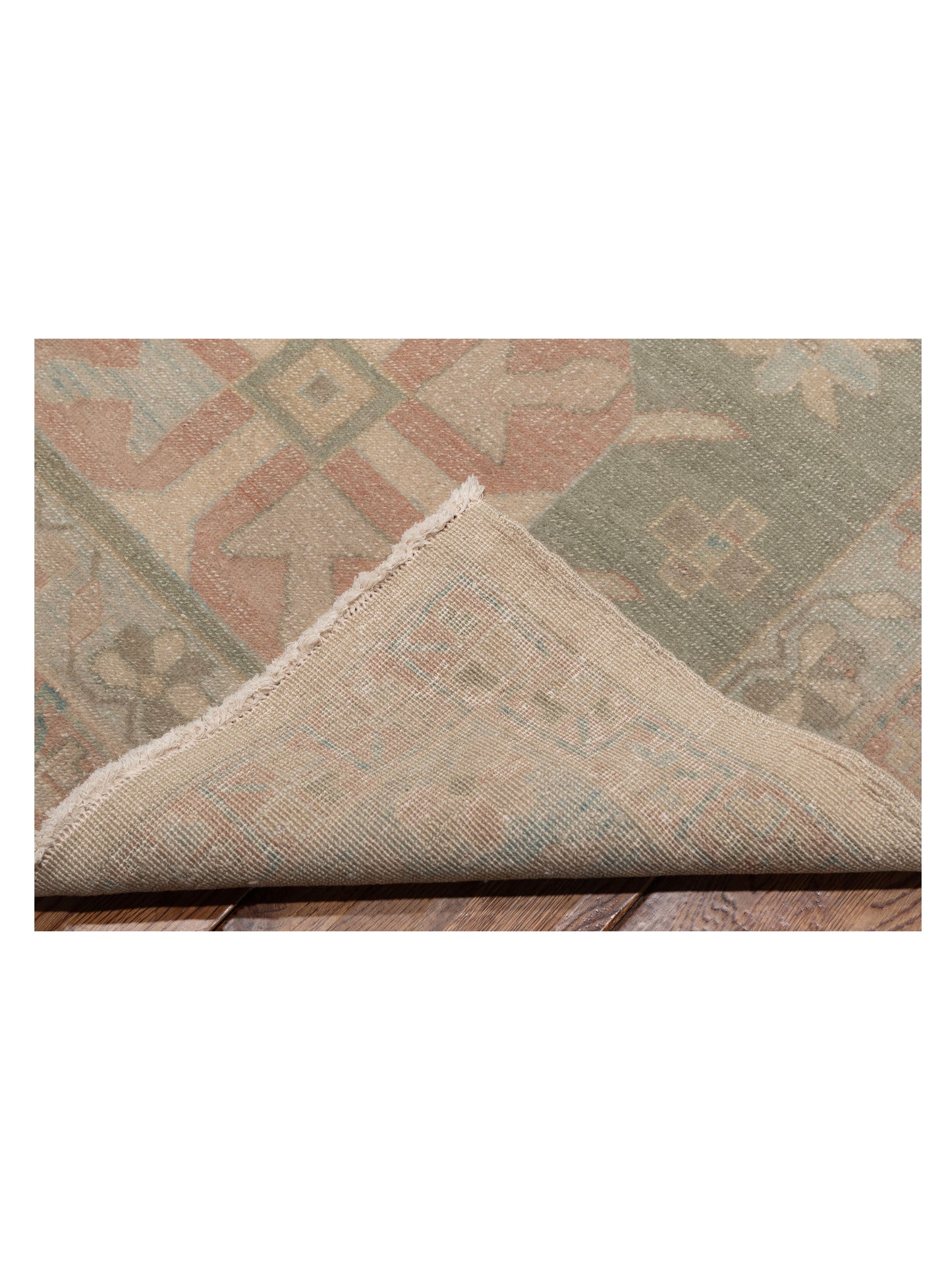 Elvan Icabet Beige Green 17x24.10 Hand Knotted Rug