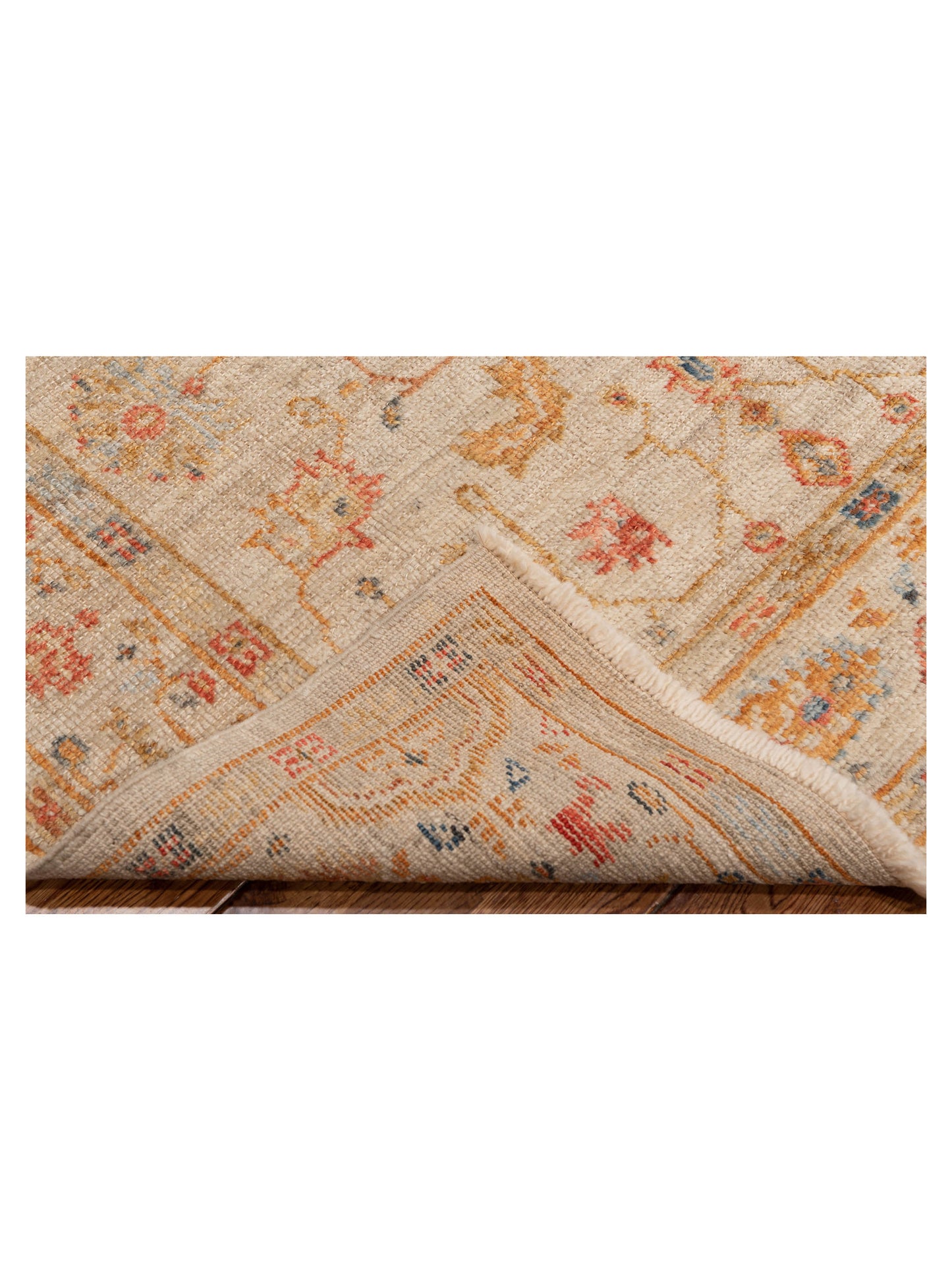 Angora Oushak 147999 Ivory Ivory 4.1x6.1 Hand Knotted Rug