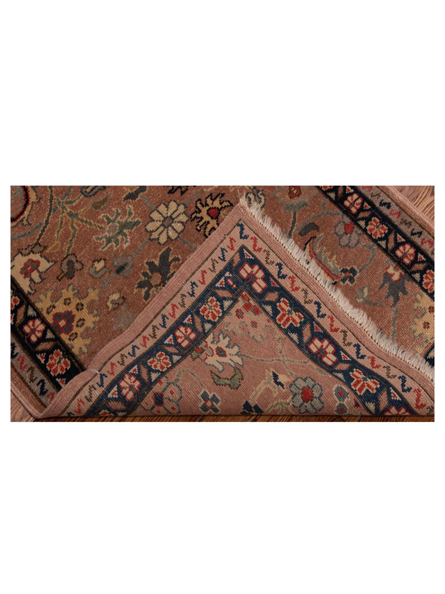 Antique Loom 105070 Pink Navy 2.6x8.2 Hand Knotted Rug