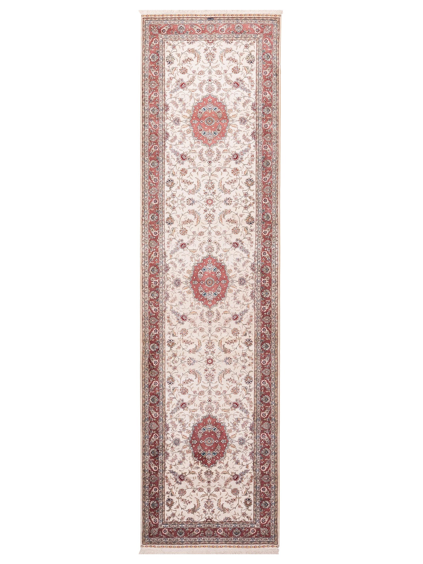 Pasha Pure Silk  Ivory Pink Traditional