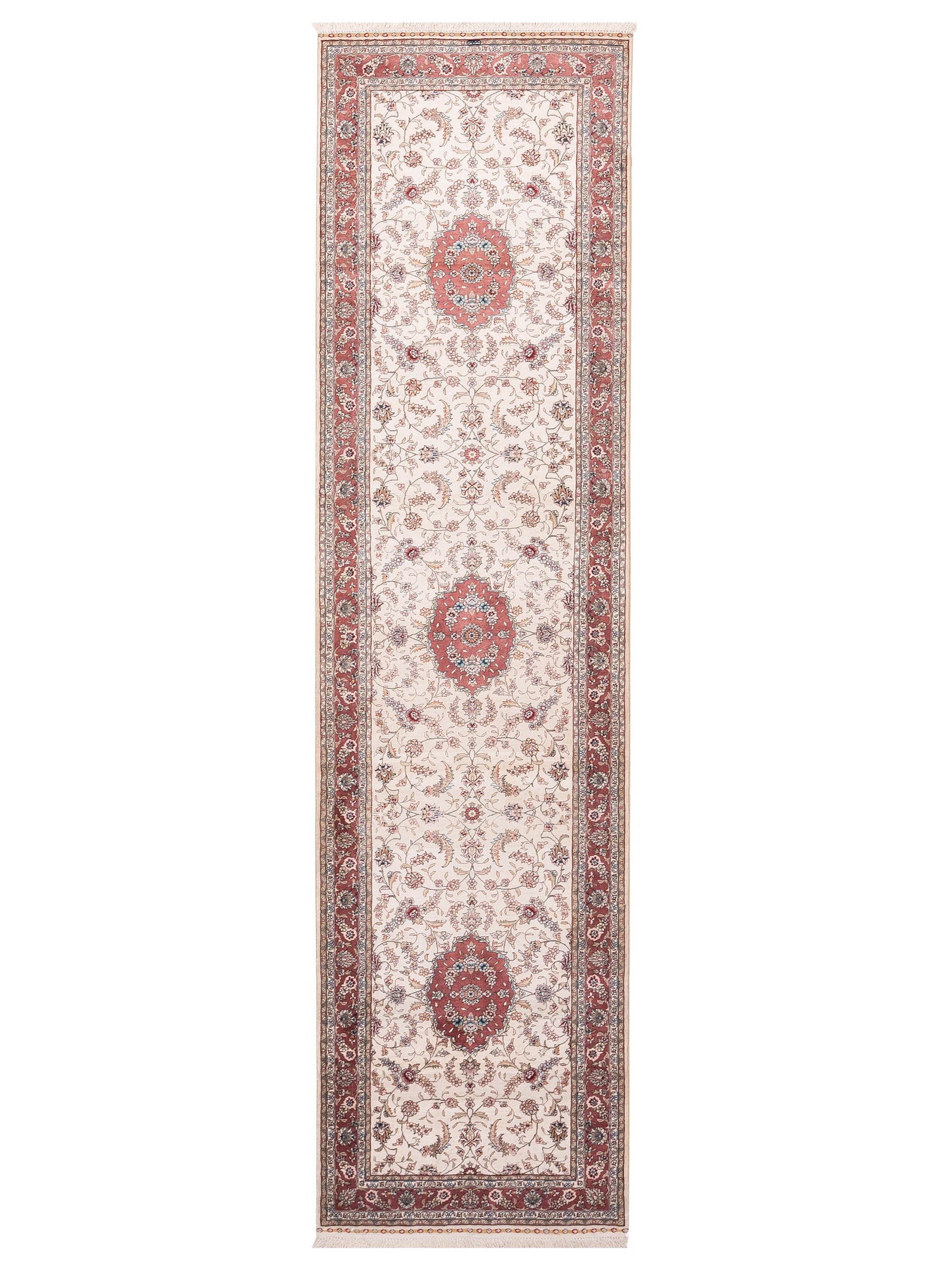 Pasha Pure Silk  Ivory Pink Traditional