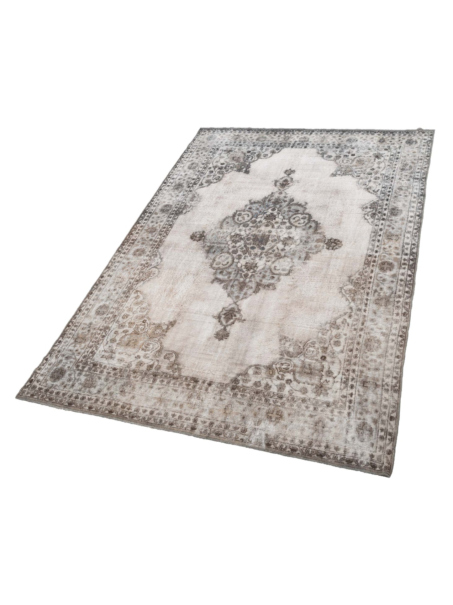 Vintage 122733 Silver 8.4x12 Hand Knotted Rug