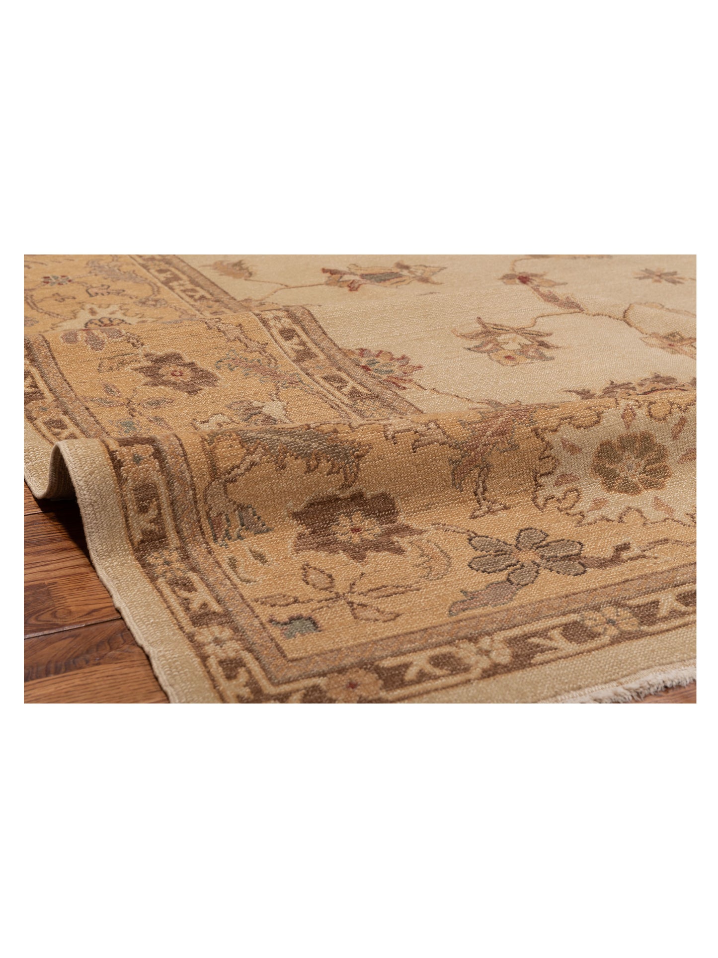 Turkish Elvan 79165 Ivory Gold 9.2x11.8 Hand Knotted Rug