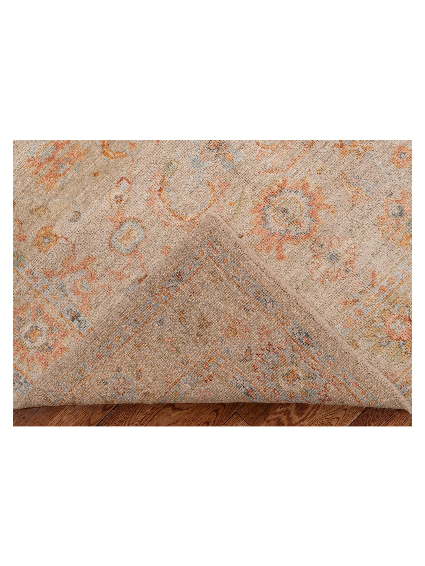 Angora Oushak 152441 Beige Beige 4.10x6.7 Hand Knotted Rug