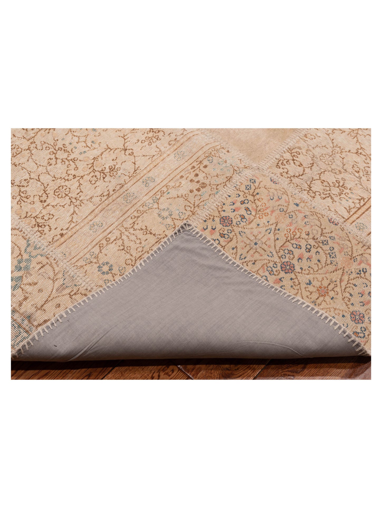 Turkish Vestige Patchwork 147814 Beige Beige 9x12 Hand Knotted Rug