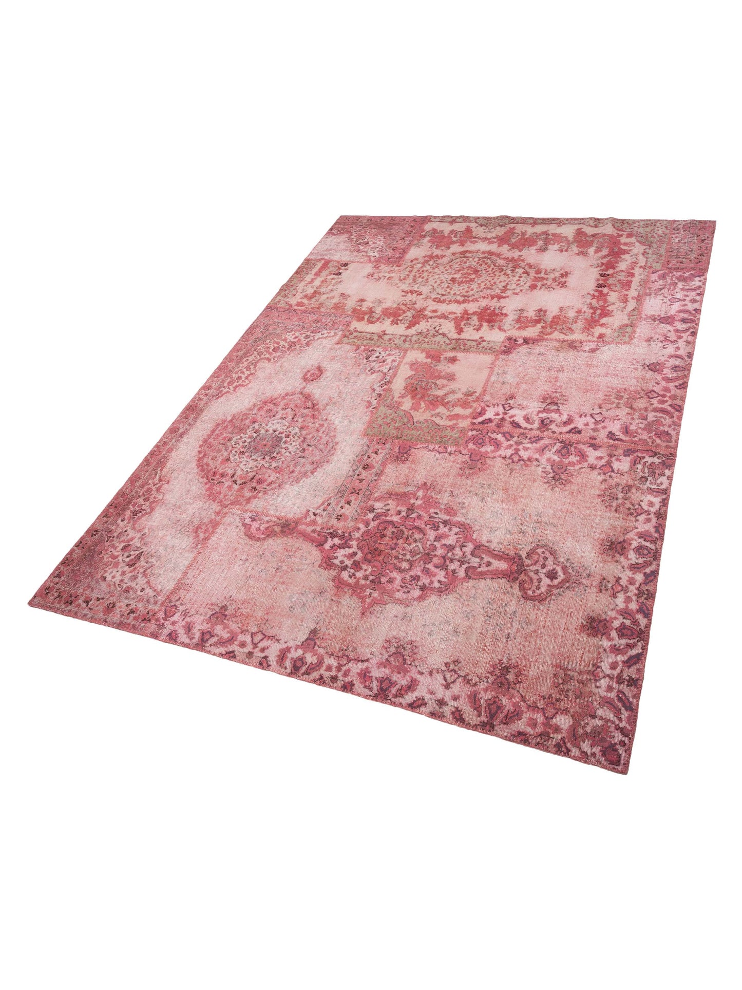 Turkish Vestige Patchwork 146034 Pink 10.1x13.11 Hand Knotted Rug