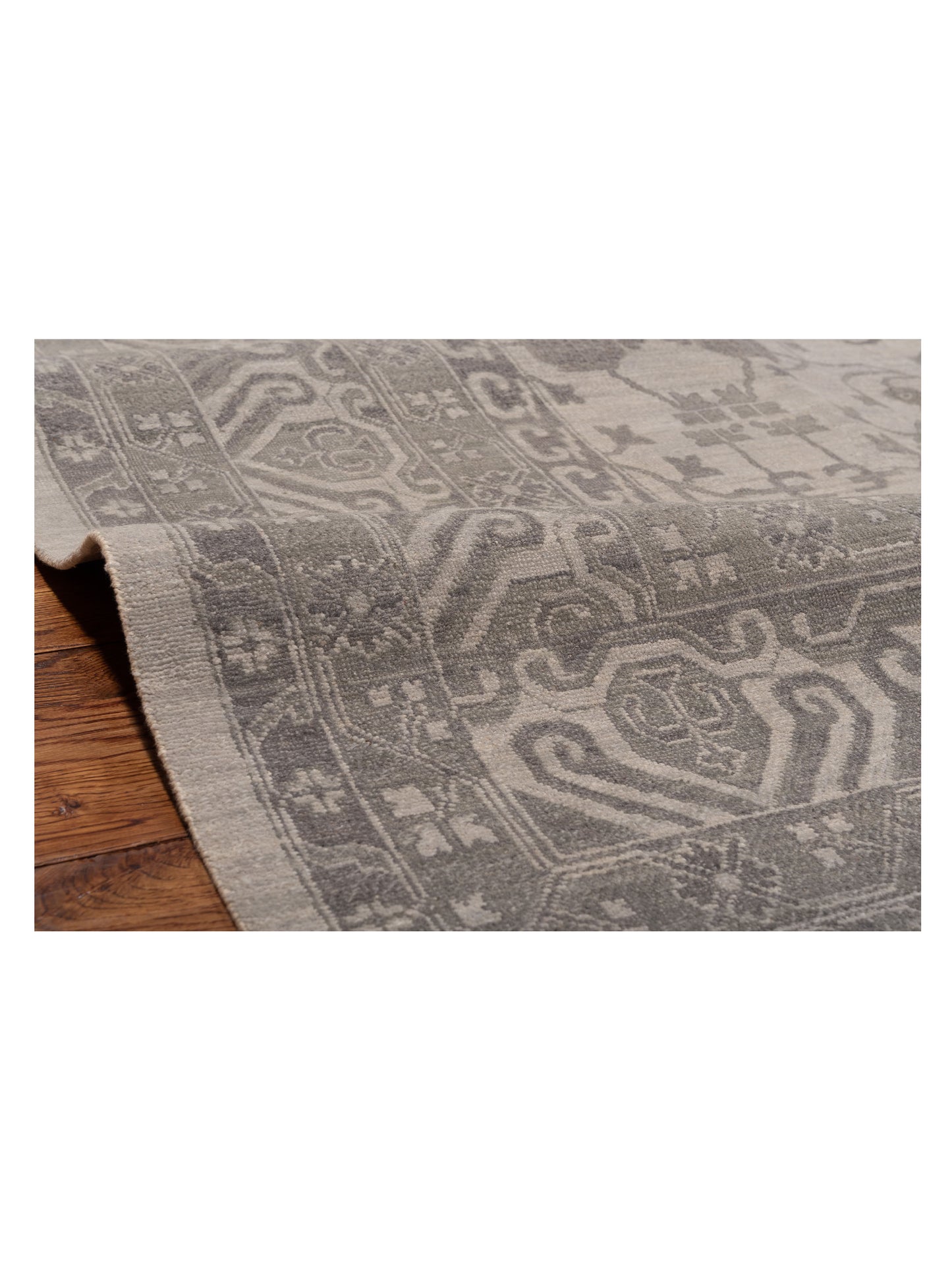 Platinum 127385 Ivory Gray 9.9x14.3 Hand Knotted Rug