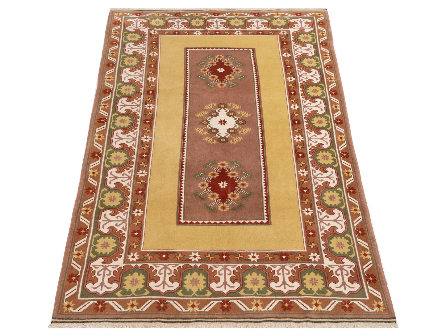 Milas 146150 Plum Green 6.5x10.5 Hand Knotted Rug