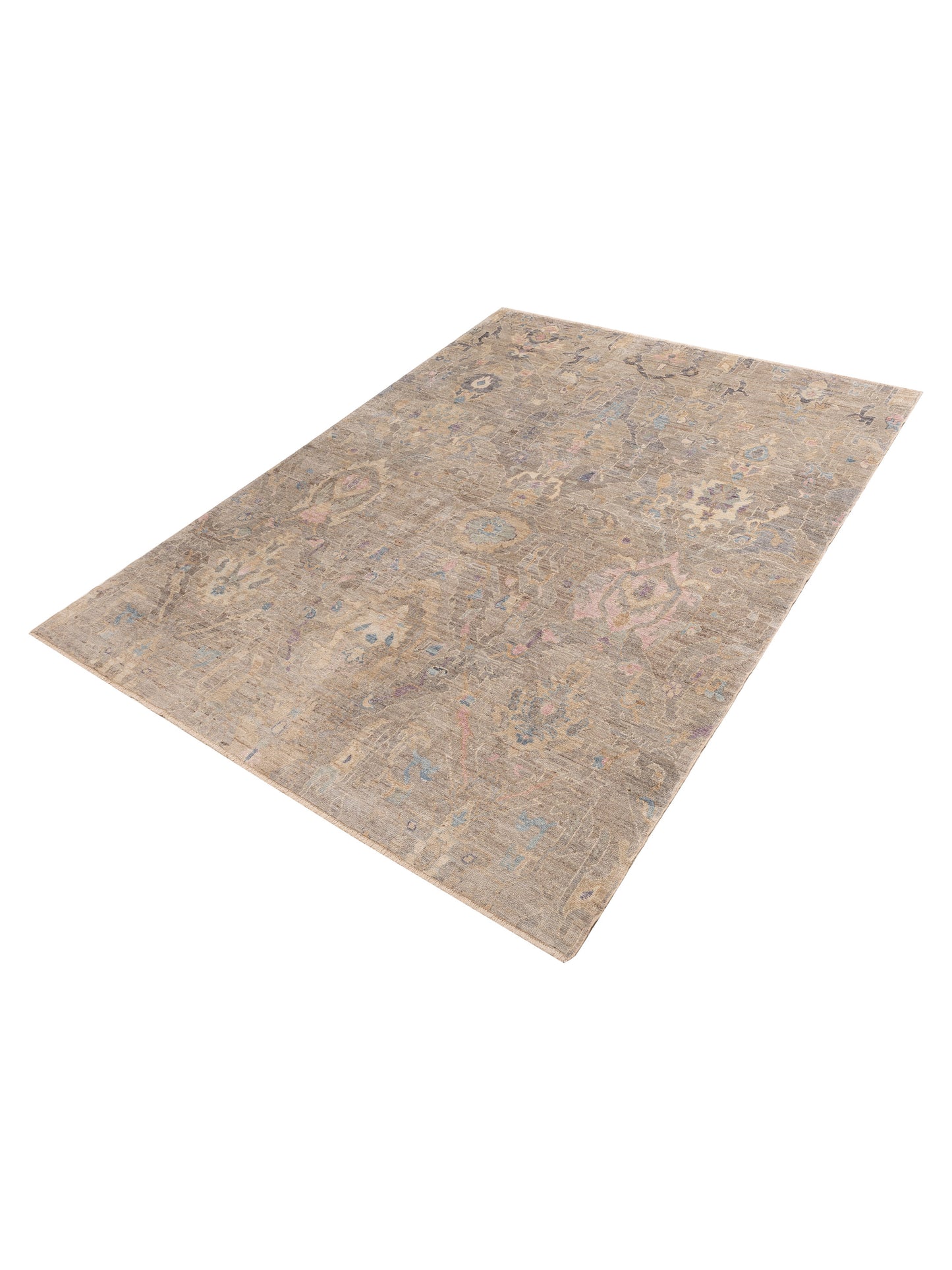Angora Oushak 154245 Gray Gray 9.1x12.3 Hand Knotted Rug