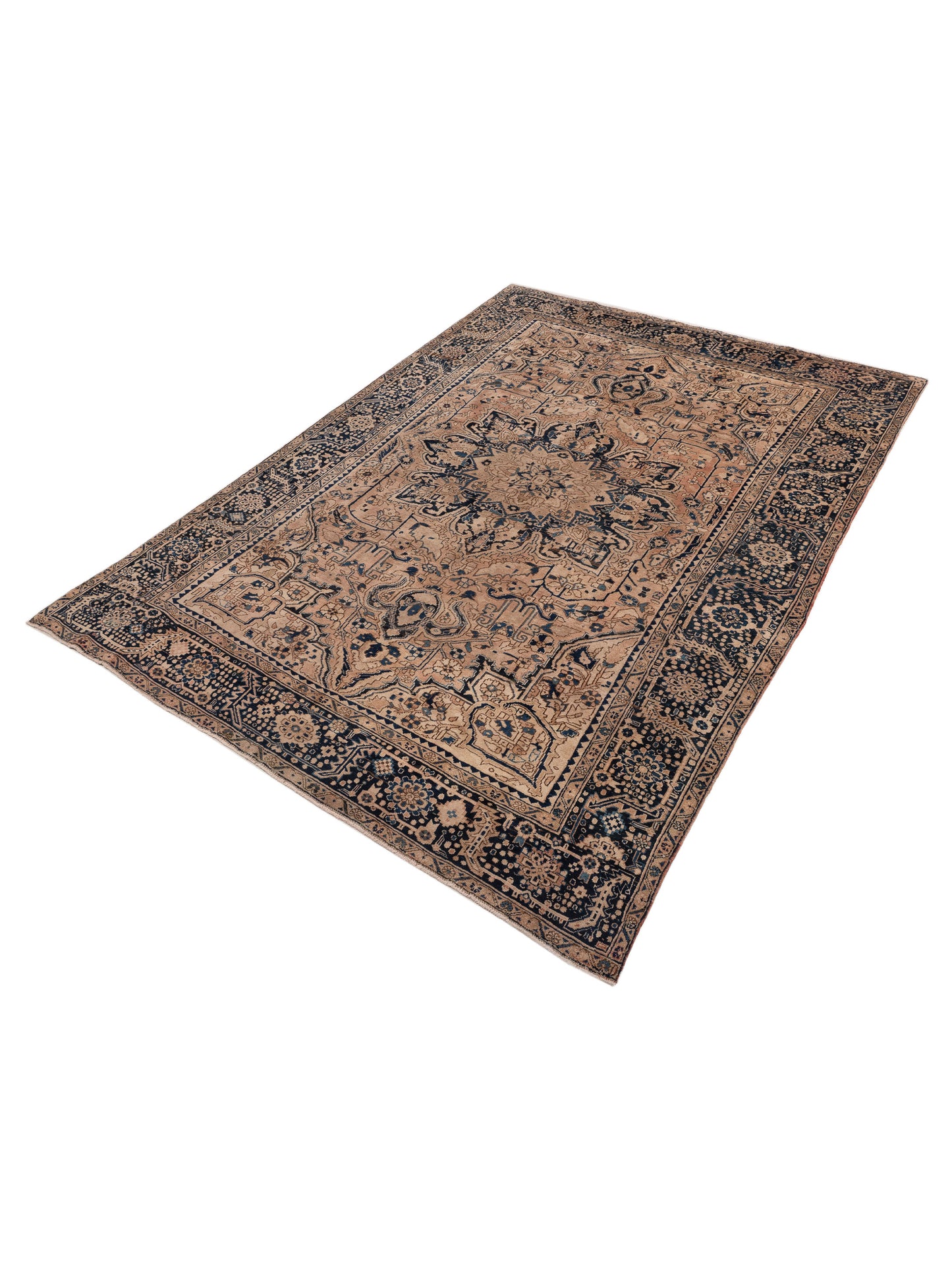 Persian 153625 Brown Navy 9.4x12.9 Hand Knotted Rug