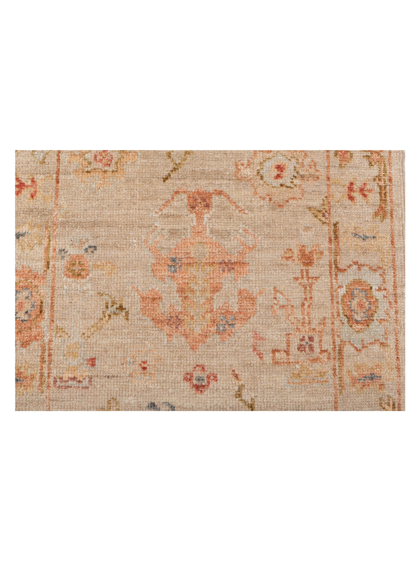 Angora Oushak 149353 Beige Beige 2.7x15.4 Hand Knotted Rug