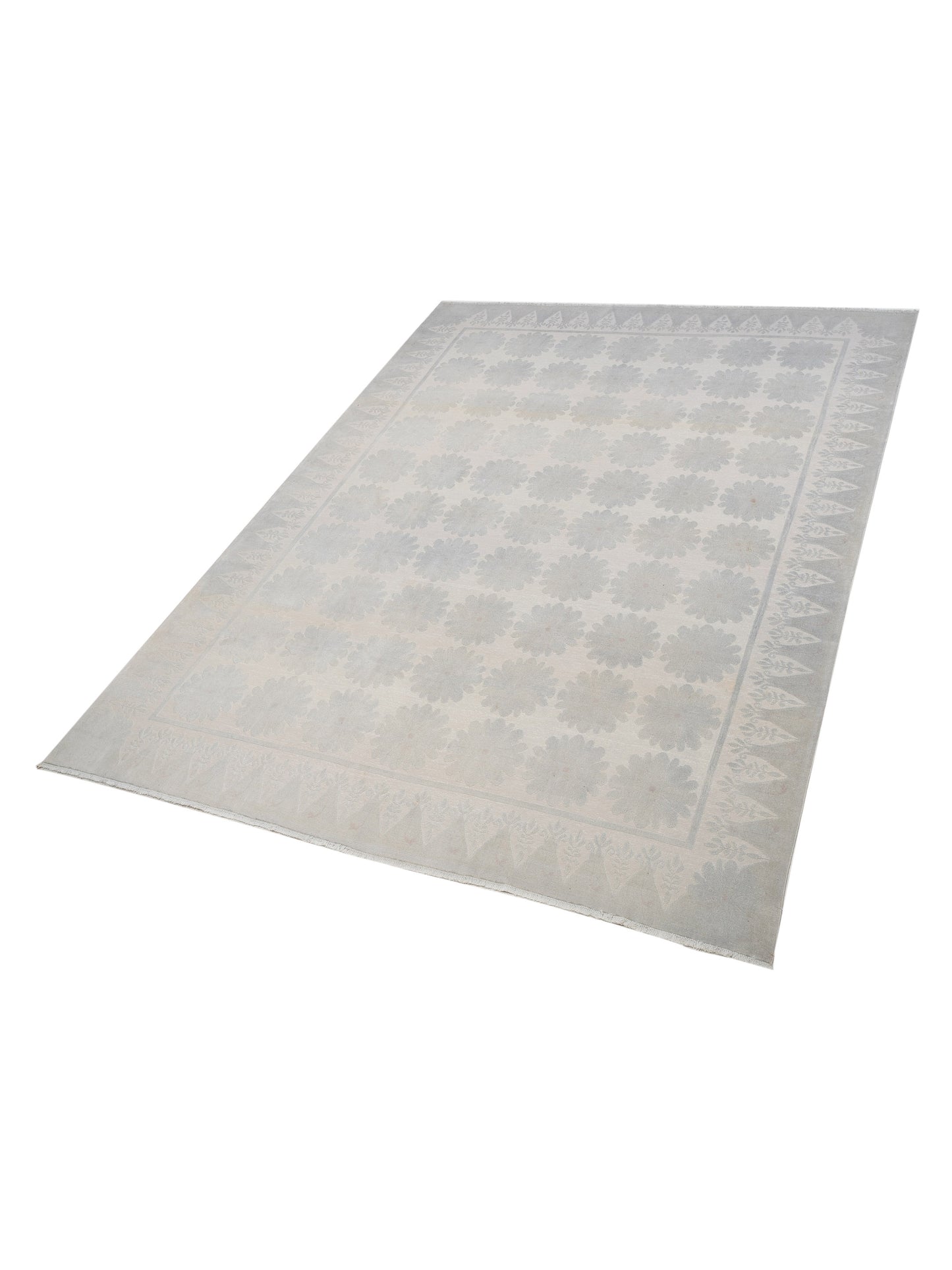 Vintage 122678 Silver 9.8x13.1 Hand Knotted Rug