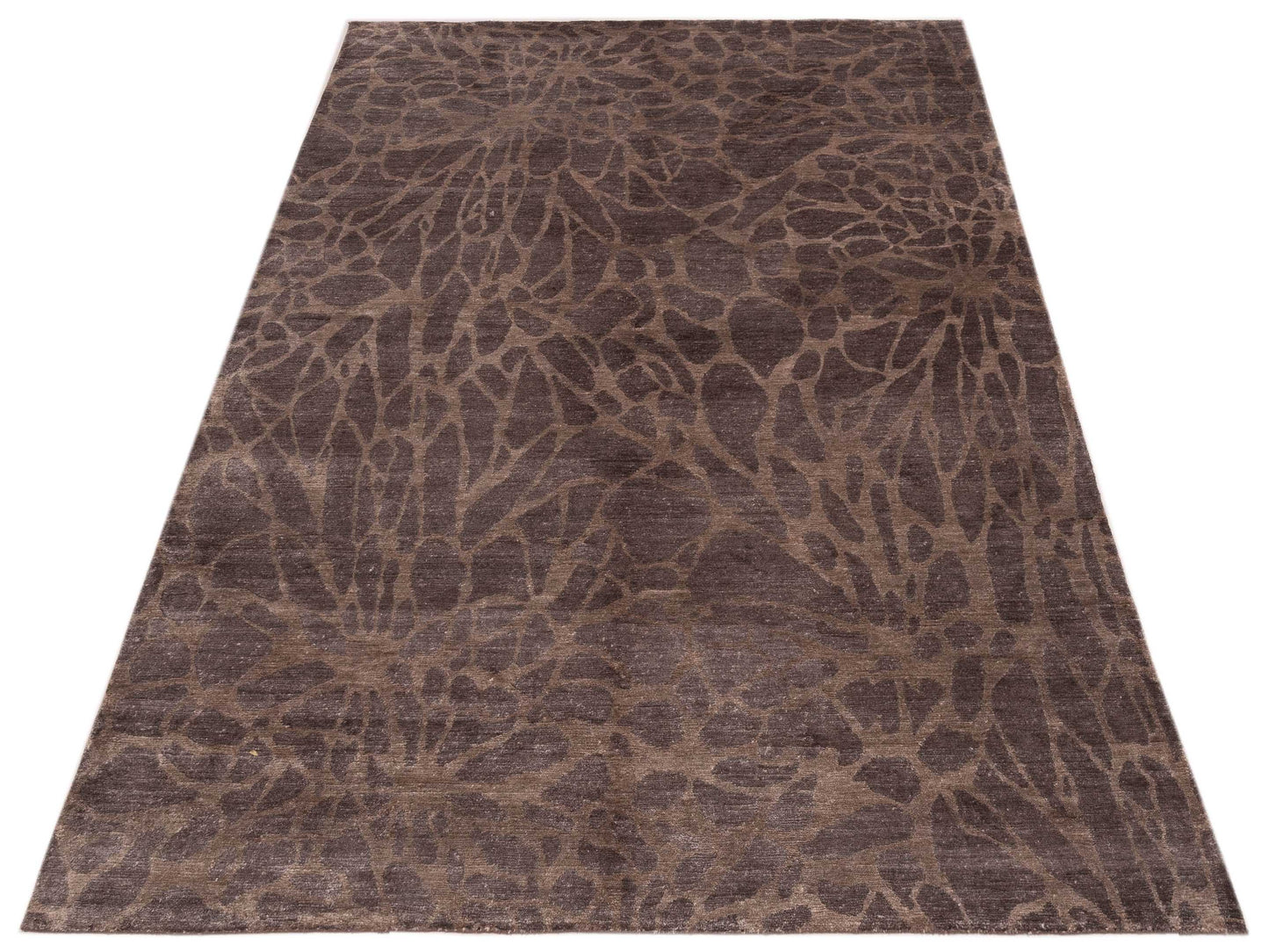 Tibetino 119741 Brown Brown 6.1x9 Hand Knotted Rug