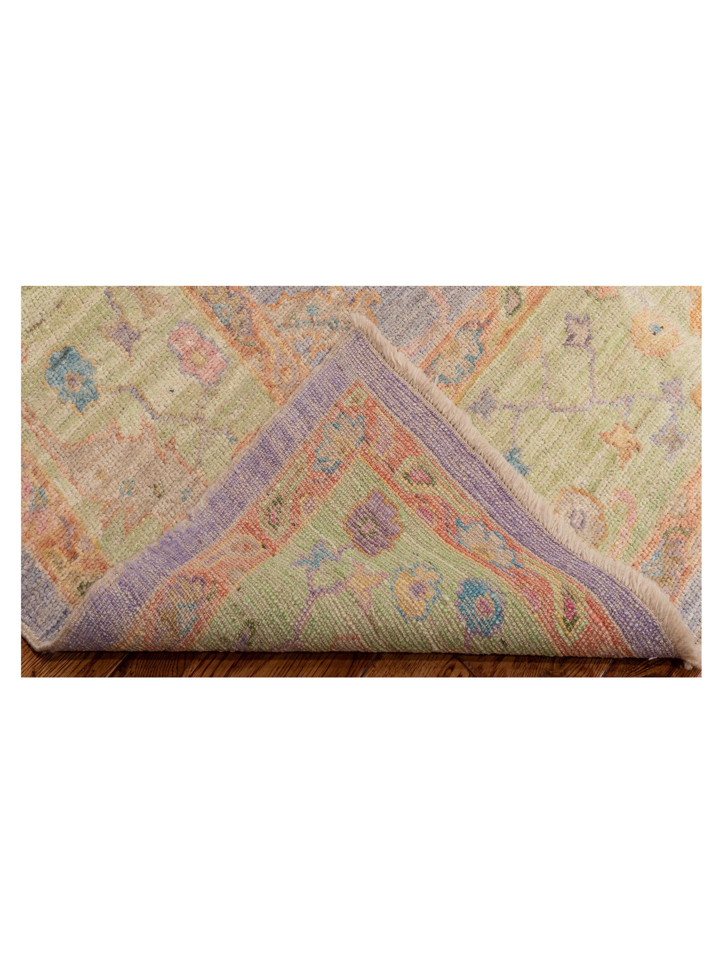 Angora Oushak 149683 Purple Green 8x9.4 Hand Knotted Rug