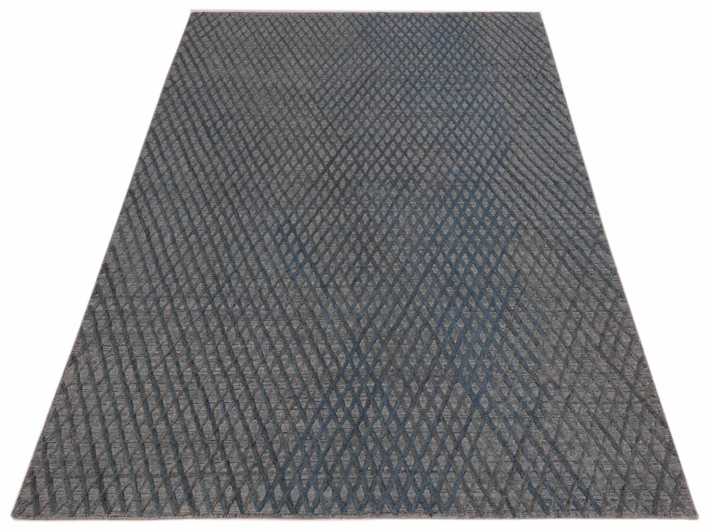 Himalayan 142603 Gray Blue Gray Blue 6.1x8.10 Hand Knotted Rug