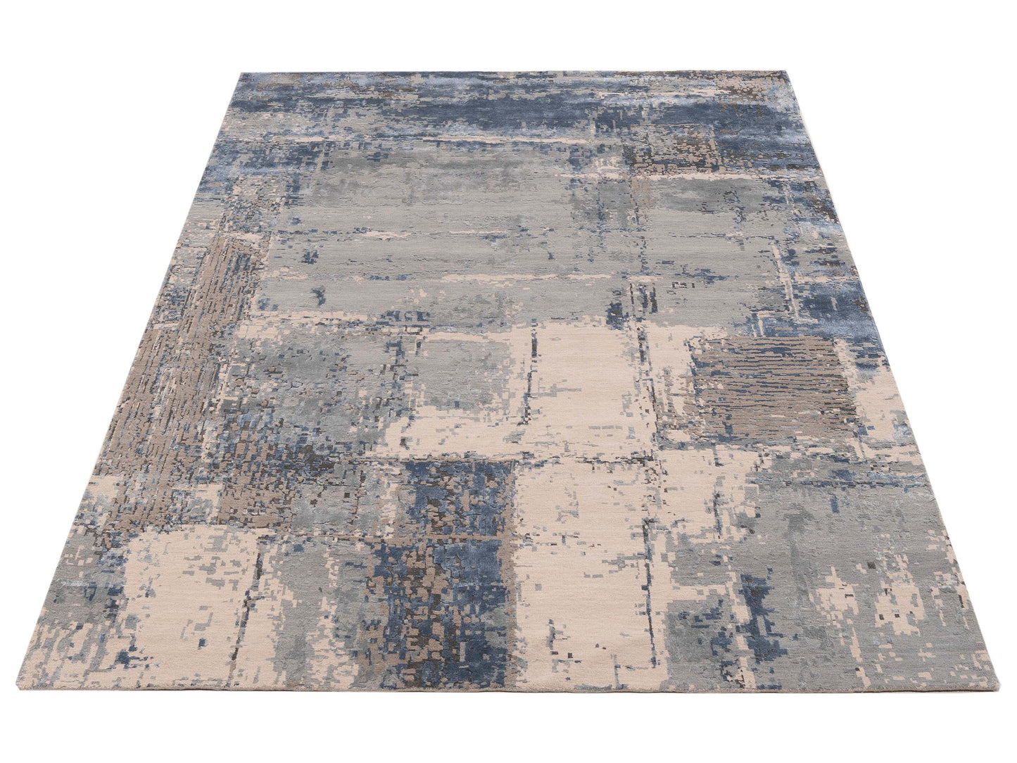 Tibetino 153848 Silver Blue 8x10 Hand Knotted Rug