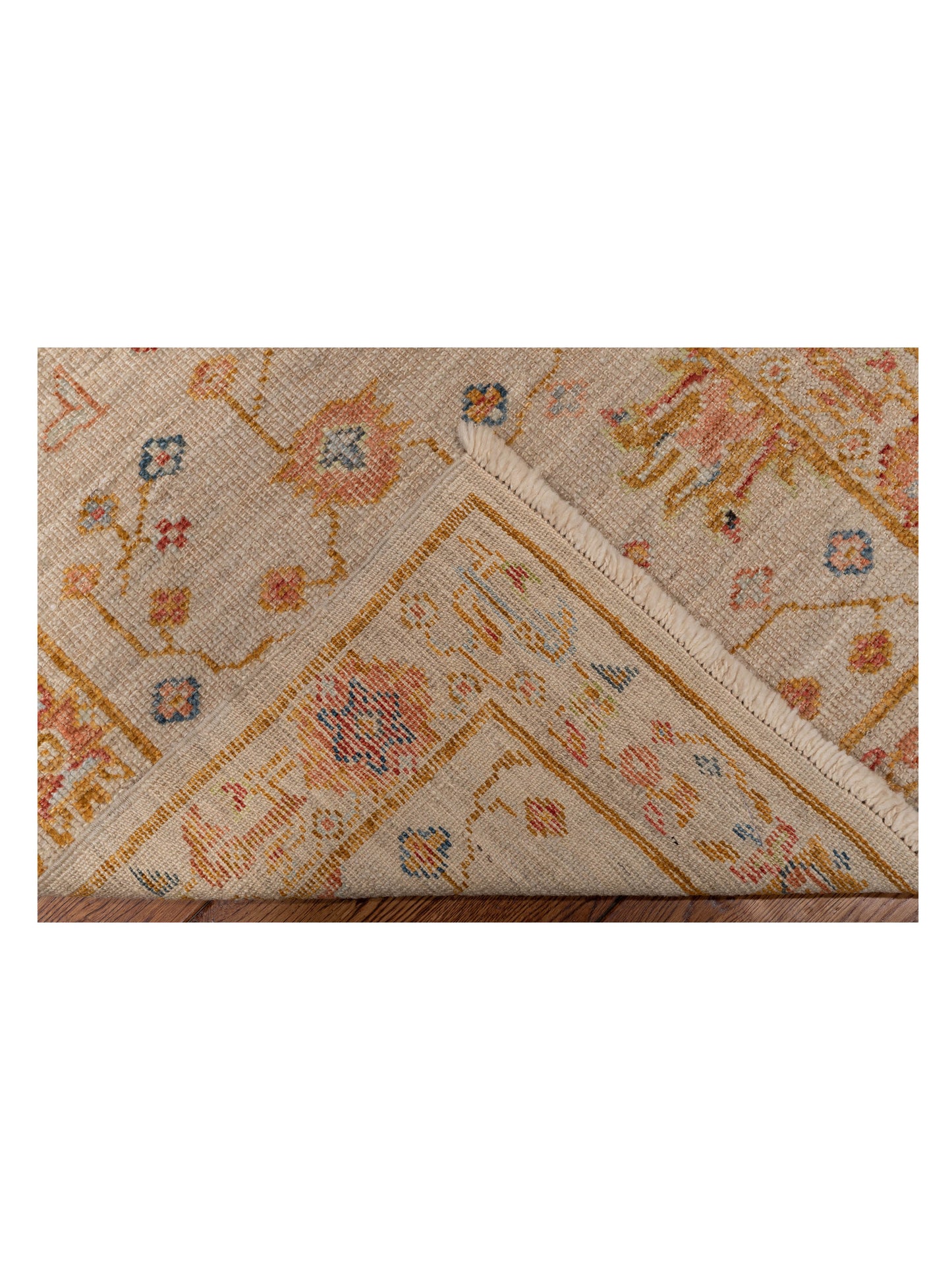 Angora Oushak 146500 Ivory Silver 2.7x13.2 Hand Knotted Rug