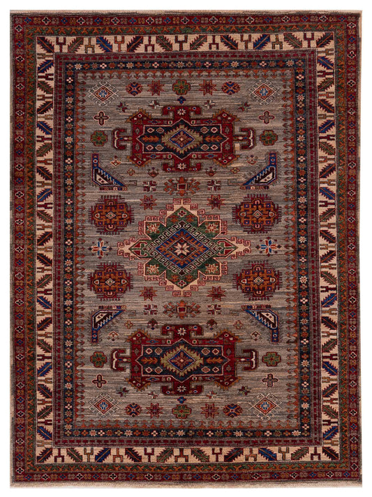 Nomad Super Kazak  Gray Ivory Geometric