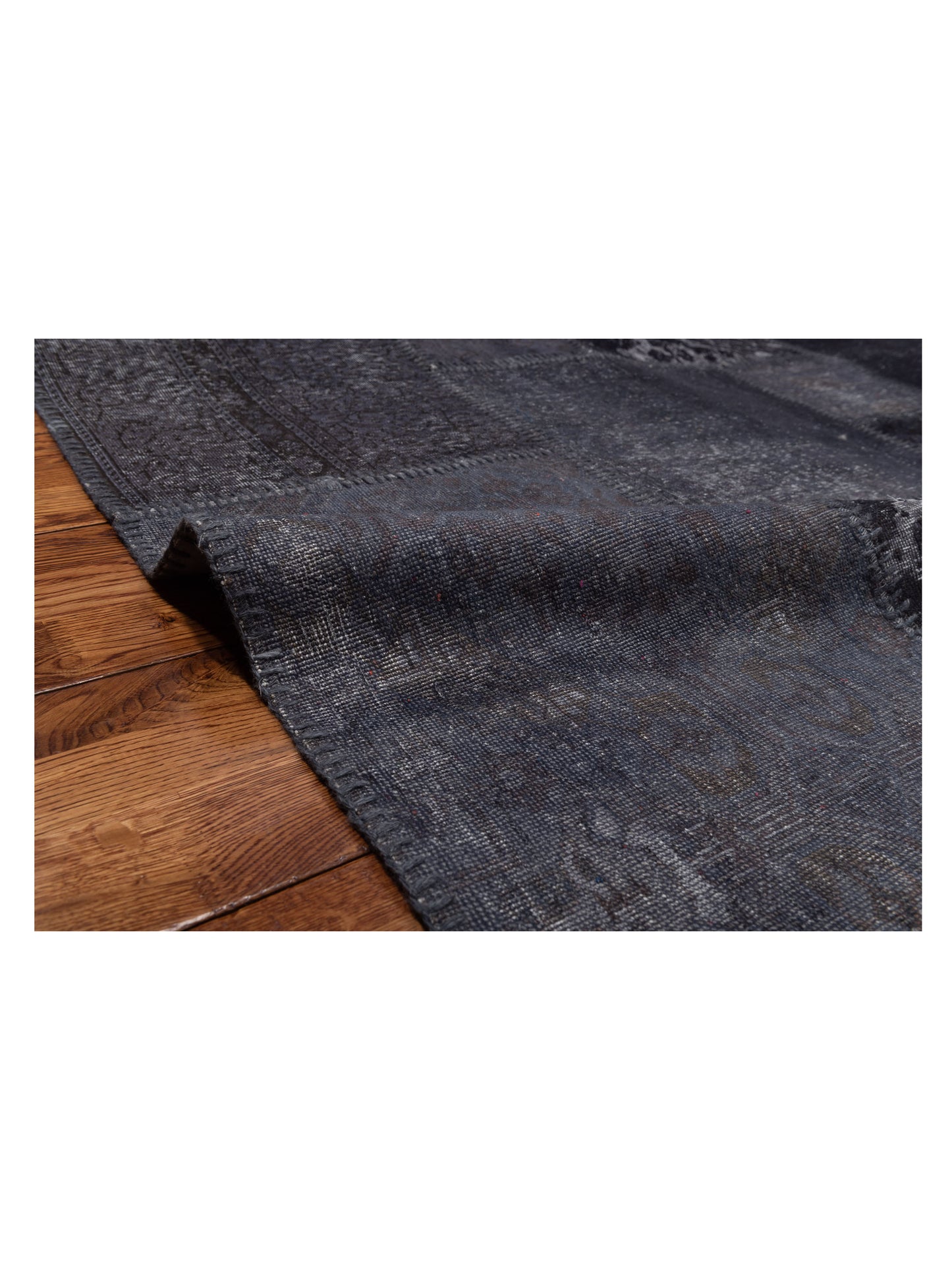Turkish Vestige Patchwork 145445 Charcoal 7x13 Hand Knotted Rug