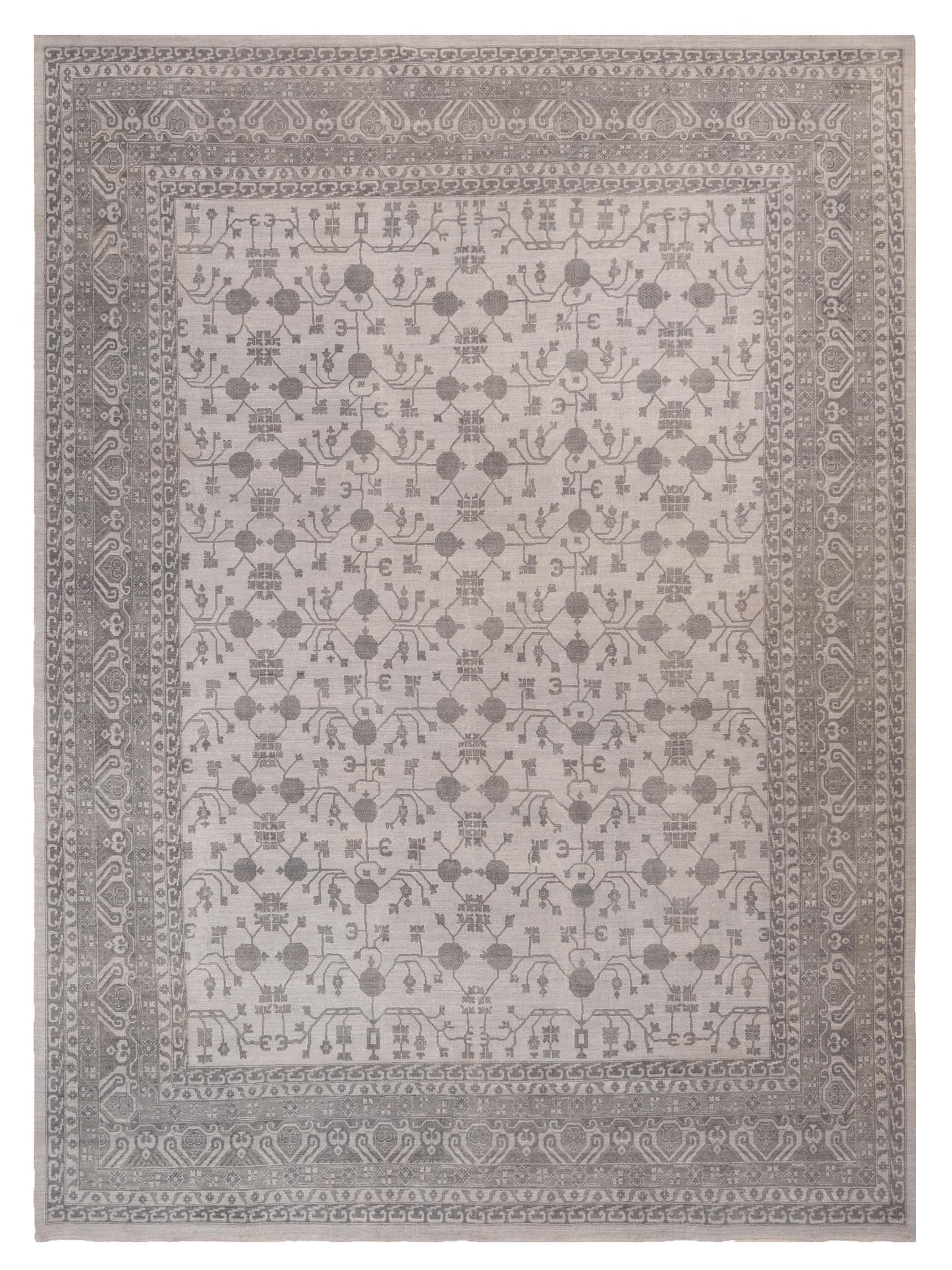 Rajpur Vintage Revival  Ivory Silver Traditional