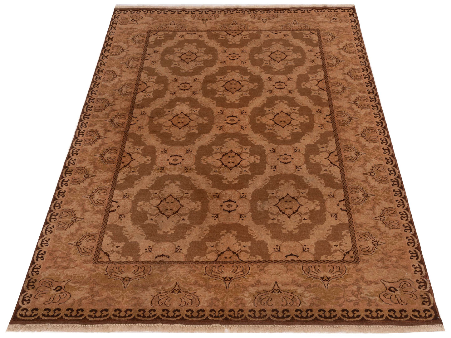 Antique Loom 147396 Olive Brown 5.9x7.10 Hand Knotted Rug
