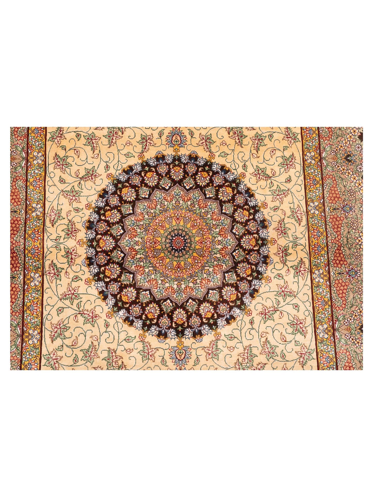 Pure Silk 124197 Beige Brown 3.1x5.1 Hand Knotted Rug