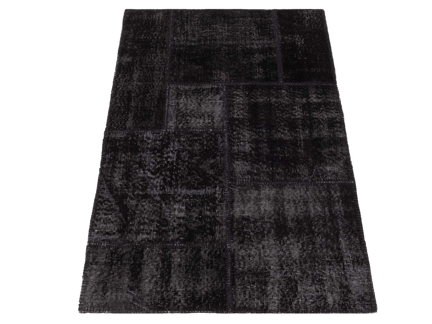 Turkish Vestige Patchwork 131077 Black 3.4x4.11 Hand Knotted Rug