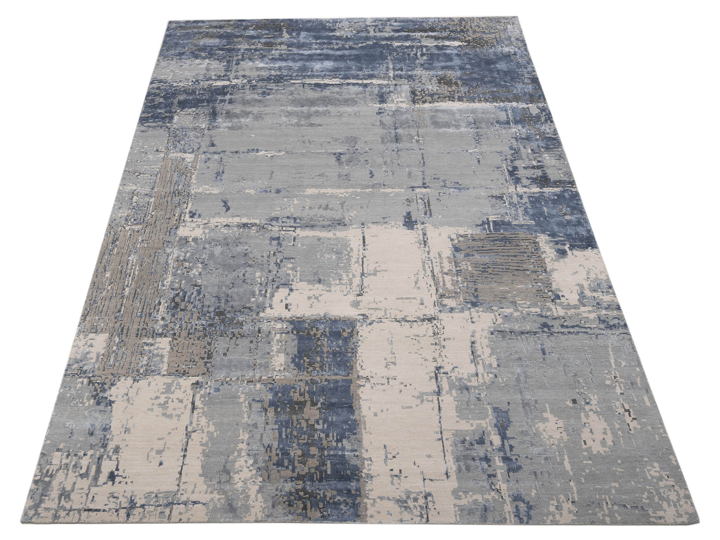 Tibetino 153845 Silver Blue 10x14.2 Hand Knotted Rug