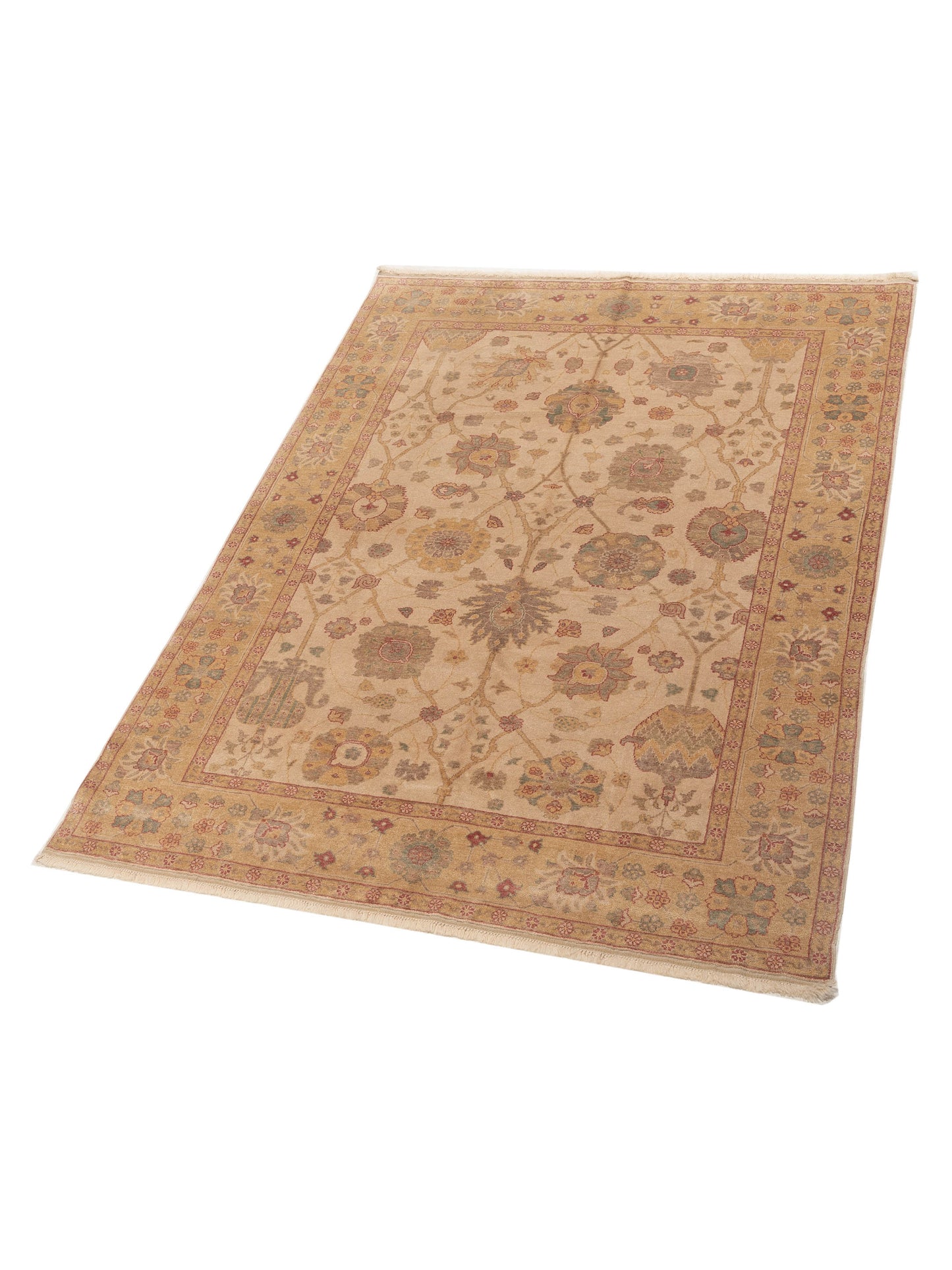 Antique Loom 92959 Beige Gold 6.10x8.11 Hand Knotted Rug