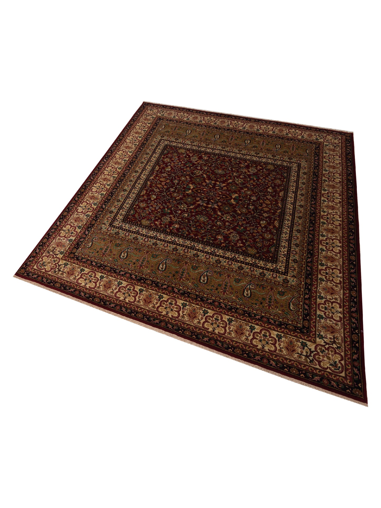 Sivas 129417 Red Ivory 8.1x9.11 Hand Knotted Rug