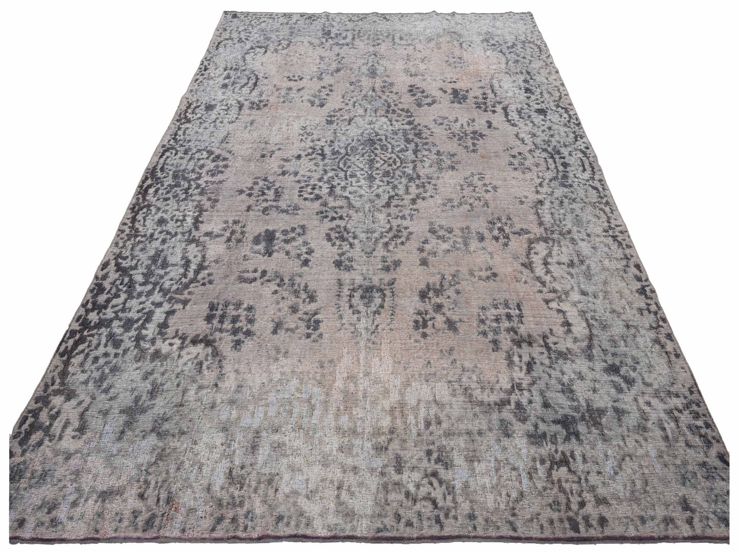 Vintage 130356 Gray 9.10x13.9 Hand Knotted Rug