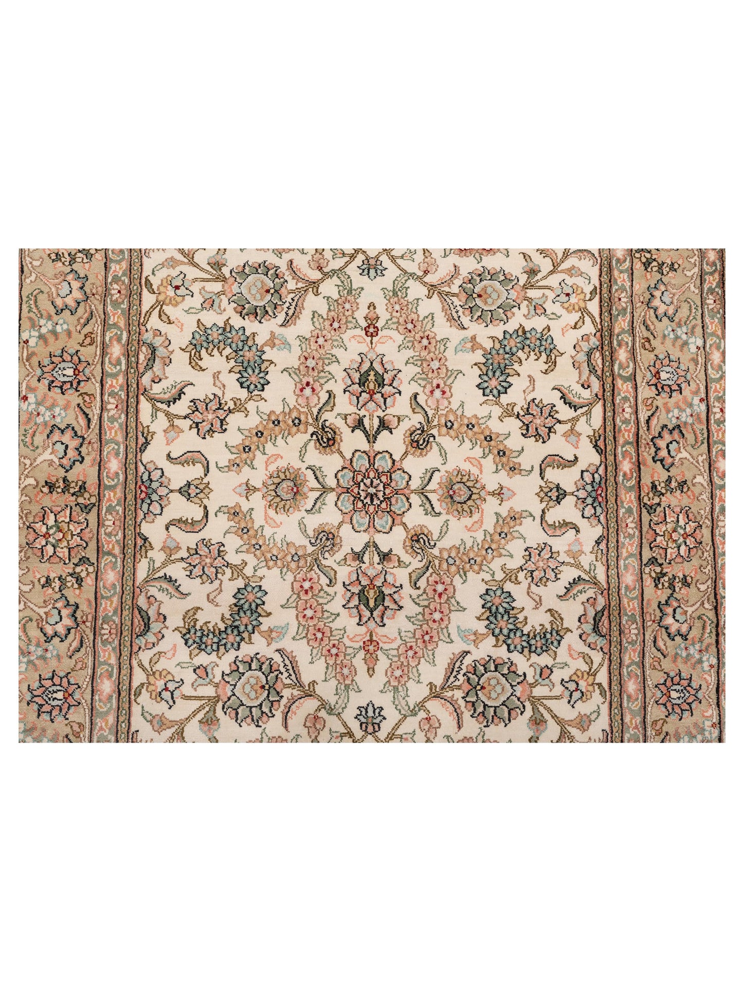 Pure Silk 114492 Ivory Gold 2.7x12.2 Hand Knotted Rug