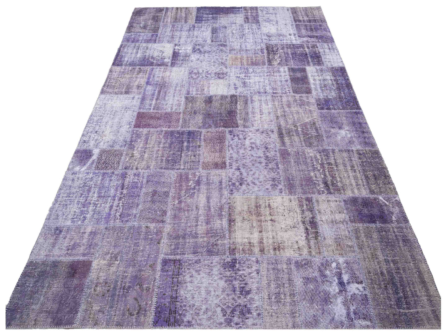 Turkish Vestige Patchwork 114825 Purple 9.11x13.10 Hand Knotted Rug