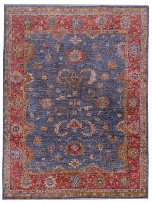 Anadol Angora Oushak  Teal Blue Red Traditional